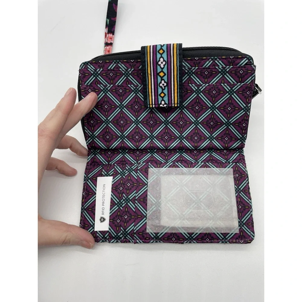 Vera Bradley Black Floral Wristlet Wallet - Picture 3 of 5